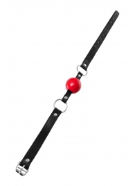 Красный кляп-шар на черных ремешках Anonymo - ToyFa - купить с доставкой в Якутске Красный кляп-шар на черных ремешках Anonymo - ToyFa - купить с доставкой в Якутске