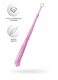 Розовый флоггер Anonymo - 64 см. - ToyFa - купить с доставкой в Якутске Розовый флоггер Anonymo - 64 см. - ToyFa - купить с доставкой в Якутске