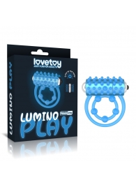 Голубое, светящееся в темноте виброкольцо Lumino Play Vibrating Penis Ring - Lovetoy - в Якутске купить с доставкой