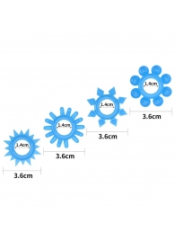 Набор из 4 голубых, светящихся в темноте эрекционных колец Lumino Play - Lovetoy - в Якутске купить с доставкой