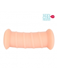 Телесный вибромастурбатор-вагина с комплектом эрекционных колец - Bior toys - в Якутске купить с доставкой