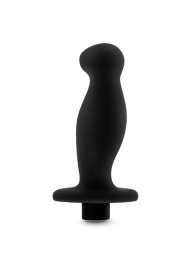 Черный анальный вибромассажёр Silicone Vibrating Prostate Massager 02 - 10,8 см. - Blush Novelties - в Якутске купить с доставкой