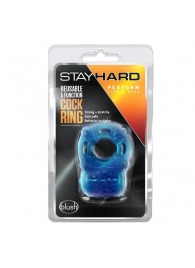 Голубое эрекционное виброкольцо Reusable 5 Function Cock Ring - Blush Novelties - в Якутске купить с доставкой