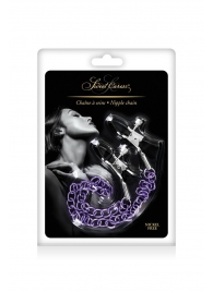 Зажимы для сосков с фиолетовой цепочкой Sweet Caress Nipple Chain - Sweet Caress - купить с доставкой в Якутске