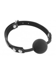 Черный силиконовый кляп-шарик на ремешках - Fetish Tentation - купить с доставкой в Якутске