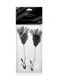 Зажимы для сосков с черными перьями Sweet Caress Feather Nipple Clumps - Sweet Caress - купить с доставкой в Якутске