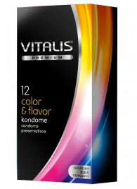 Цветные ароматизированные презервативы VITALIS PREMIUM color   flavor - 12 шт. - Vitalis - купить с доставкой в Якутске