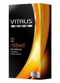 Ребристые презервативы VITALIS PREMIUM ribbed - 12 шт. - Vitalis - купить с доставкой в Якутске