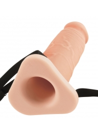 Телесный реалистичный фаллоимитатор с полостью Silicone Hollow Extension - 20 см. - Pipedream - купить с доставкой в Якутске