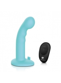 Голубая изогнутая насадка 6in Remote Control Ripple P-Spot G-Spot на черных трусиках - 16 см. - Pegasus - купить с доставкой в Якутске