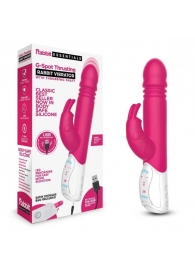 Розовый пульсирующий вибромассажер G-Spot Thrusting Rabbit - 24 см. - Rabbit Essentials