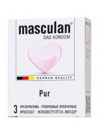 Супертонкие презервативы Masculan Pur - 3 шт. - Masculan - купить с доставкой в Якутске