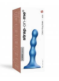 Голубая насадка Strap-On-Me Dildo Plug Balls size S - Strap-on-me - купить с доставкой в Якутске