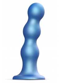 Голубая насадка Strap-On-Me Dildo Plug Balls size L - Strap-on-me - купить с доставкой в Якутске