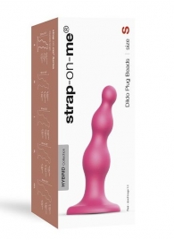 Розовая насадка Strap-On-Me Dildo Plug Beads size S - Strap-on-me - купить с доставкой в Якутске