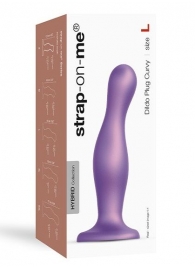 Фиолетовая насадка Strap-On-Me Dildo Plug Curvy size L - Strap-on-me - купить с доставкой в Якутске