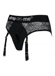 Черные трусики для насадок Diva Lingerie Harness - size M - Strap-on-me - купить с доставкой в Якутске