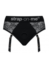 Черные трусики для насадок Diva Lingerie Harness - size M - Strap-on-me - купить с доставкой в Якутске