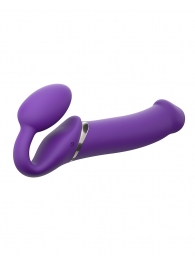 Фиолетовый безремневой вибрострапон Silicone Bendable Strap-On - size XL - Strap-on-me - купить с доставкой в Якутске