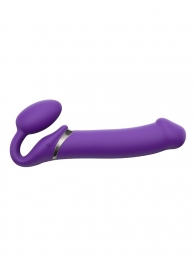 Фиолетовый безремневой вибрострапон Silicone Bendable Strap-On - size XL - Strap-on-me - купить с доставкой в Якутске