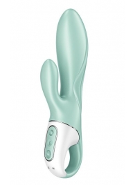 Зеленый вибратор-кролик Satisfyer Air Pump Bunny 5+ с функцией расширения - 20,4 см. - Satisfyer