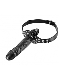 Черный кляп-фаллоимитатор Double Penis Gag - Fetish Tentation - купить с доставкой в Якутске