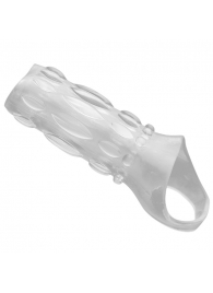 Насадка на пенис с кольцом для мошонки Clear Sensations Enhancer Sex Sleeve - 11,5 см. - XR Brands - в Якутске купить с доставкой