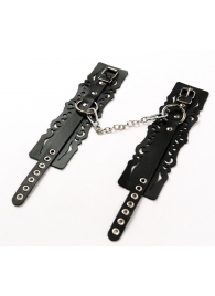 Узорчатые кожаные оковы с регулируемыми ремешками - Crazy Handmade - купить с доставкой в Якутске