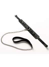 Черный ошейник с шипами и поводком - Crazy Handmade - купить с доставкой в Якутске