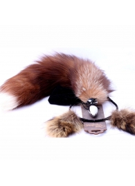 Игровой комплект: серебристая анальная пробка с пушистым хвостом и ободок-ушки - Crazy Handmade - купить с доставкой в Якутске