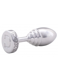 Серебристая анальная втулка Doxy Ribbed Butt Plug - 10,5 см. - Doxy