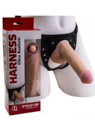 Страпон Harness из двух предметов: трусики с плугом и насадка-фаллос - 17 см. - LOVETOY (А-Полимер) - купить с доставкой в Якутске