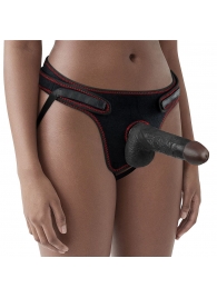 Женский темнокожий страпон Easy Strapon Set 7 Inch - 18 см. - Lovetoy - купить с доставкой в Якутске