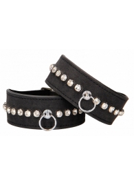 Черные поножи Diamond Studded Ankle Cuffs - Shots Media BV - купить с доставкой в Якутске