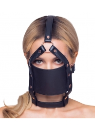 Черный намордник с кляпом-шаром Head Harness With A Gag - Orion - купить с доставкой в Якутске