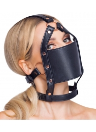 Черный намордник с кляпом-шаром Head Harness With A Gag - Orion - купить с доставкой в Якутске