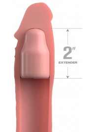 Телесная насадка-удлинитель 2 Inch Silicone X-tension with Strap - 20,3 см. - Pipedream - в Якутске купить с доставкой