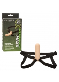 Телесный фаллопротез из силикона Extension with Harness - 15,75 см. - California Exotic Novelties - купить с доставкой в Якутске