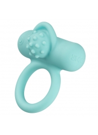 Аквамариновое эрекционное виброкольцо Silicone Rechargeable Nubby Lover’s Delight - California Exotic Novelties - в Якутске купить с доставкой