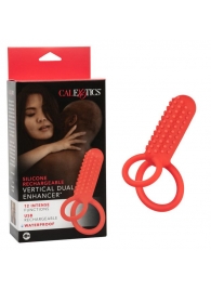 Красное эрекционное кольцо Silicone Rechargeable Vertical Dual Enhancer - California Exotic Novelties - в Якутске купить с доставкой