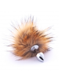 Серебристая анальная пробка с коричневым хвостиком - Crazy Handmade в Якутске Серебристая анальная пробка с коричневым хвостиком - Crazy Handmade