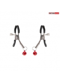 Серебристые зажимы на соски с шариками - Notabu - купить с доставкой в Якутске Серебристые зажимы на соски с шариками - Notabu - купить с доставкой в Якутске