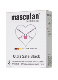 Ультрапрочные презервативы Masculan Ultra Safe Black - 3 шт. - Masculan - купить с доставкой в Якутске