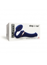 Синий безремневой страпон Multi Orgasm Size S с клиторальной стимуляцией - Strap-on-me - купить с доставкой в Якутске