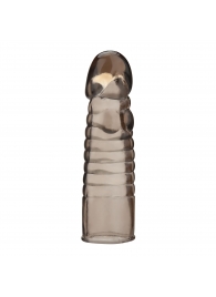 Дымчатая насадка-удлинитель Ribbed Realistic Penis Enhancing Sleeve Extension - 15,2 см. - BlueLine - в Якутске купить с доставкой