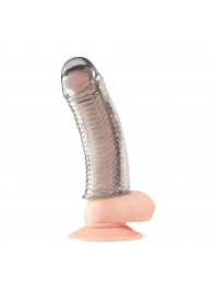 Текстурированная насадка на пенис Clear Textured Penis Enhancing Sleeve Extension - 16,5 см. - BlueLine - в Якутске купить с доставкой