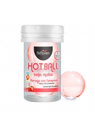 Лубрикант на масляной основе Hot Ball Beija Muito с ароматом клубники и шампанского (2 шарика по 3 гр.) - HotFlowers - купить с доставкой в Якутске