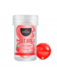 Лубрикант на масляной основе Hot Ball Beija Muito с ароматом клубники (2 шарика по 3 гр.) - HotFlowers - купить с доставкой в Якутске