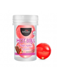 Лубрикант на масляной основе Hot Ball Beija Muito с ароматом шоколада и клубники (2 шарика по 3 гр.) - HotFlowers - купить с доставкой в Якутске