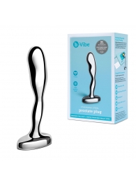 Стальной стимулятор простаты Stainless Steel Prostate Plug - 11,5 см. - b-Vibe - в Якутске купить с доставкой